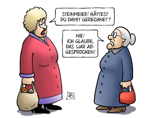 Cartoon: Steinmeierwahl abgesprochen (medium) by Harm Bengen tagged steinmeierwahl,abgesprochen,susemil,steinmeier,bundespräsidentenwahl,harm,bengen,cartoon,karikatur,steinmeierwahl,abgesprochen,susemil,steinmeier,bundespräsidentenwahl,harm,bengen,cartoon,karikatur