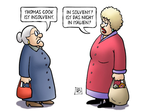 Cartoon: Thomas Cook insolvent (medium) by Harm Bengen tagged thomas,cook,insolvent,pleite,touristikkonzern,urlaub,reiseveranstalter,italien,susemil,jutta,harm,bengen,cartoon,karikatur,thomas,cook,insolvent,pleite,touristikkonzern,urlaub,reiseveranstalter,italien,susemil,jutta,harm,bengen,cartoon,karikatur