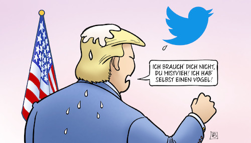 Cartoon: Trump-Vogel (medium) by Harm Bengen tagged mistvieh,vogel,twitter,sperrung,vogelscheisse,vogelschiss,vorgelkot,usa,trump,wahlergebnis,wahlsieg,biden,ausschreitungen,aufstand,besetzung,capitol,kapitol,washington,harm,bengen,cartoon,karikatur,mistvieh,vogel,twitter,sperrung,vogelscheisse,vogelschiss,vorgelkot,usa,trump,wahlergebnis,wahlsieg,biden,ausschreitungen,aufstand,besetzung,capitol,kapitol,washington,harm,bengen,cartoon,karikatur