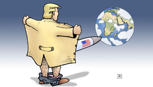 Cartoon: Trump will INF-Vertrag kündigen (medium) by Harm Bengen tagged trump,usa,inf,vertrag,kündigen,abrüstung,russland,exhibitionist,welt,harm,bengen,cartoon,karikatur,trump,usa,inf,vertrag,kündigen,abrüstung,russland,exhibitionist,welt,harm,bengen,cartoon,karikatur