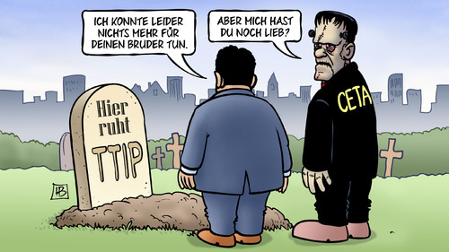 Cartoon: TTIP-Beerdigung (medium) by Harm Bengen tagged ceta,ttip,bruder,karikatur,cartoon,bengen,harm,grabstein,friedhof,beerdigung,freihandelsabkommen,wirtschaftsminister,gabriel,frankenstein,bruder,ttip,ceta,frankenstein,gabriel,wirtschaftsminister,freihandelsabkommen,beerdigung,friedhof,grabstein,harm,bengen,cartoon,karikatur