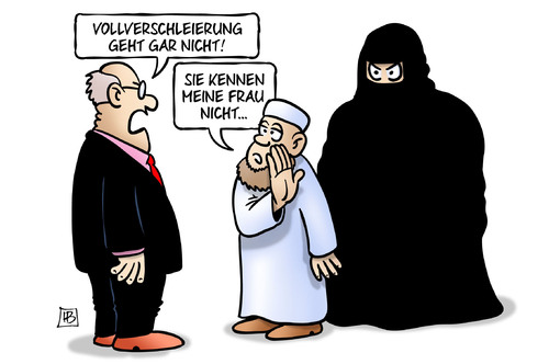 Cartoon: Vollverschleierung (medium) by Harm Bengen tagged vollverschleierung,burka,terror,sicherheit,islamismus,frau,harm,bengen,cartoon,karikatur,vollverschleierung,burka,terror,sicherheit,islamismus,frau,harm,bengen,cartoon,karikatur