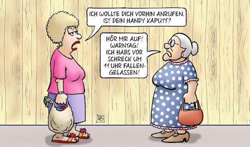 Cartoon: Warntag (medium) by Harm Bengen tagged handy,kaputt,telefon,jutta,zaun,susemil,warntag,schreck,katastrophenwarnung,harm,bengen,cartoon,karikatur,handy,kaputt,telefon,jutta,zaun,susemil,warntag,schreck,katastrophenwarnung,harm,bengen,cartoon,karikatur