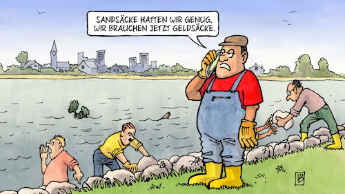 Wasser und Säcke