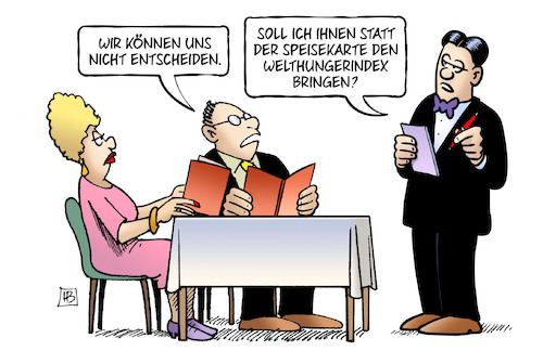 Cartoon: Welthungerindex (medium) by Harm Bengen tagged restaurtant,lokal,ober,kellner,gäste,speisekarte,welthungerindex,welthungerhilfe,harm,bengen,cartoon,karikatur,restaurtant,lokal,ober,kellner,gäste,speisekarte,welthungerindex,welthungerhilfe,harm,bengen,cartoon,karikatur