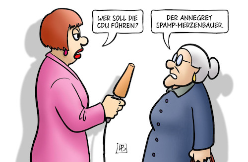 Cartoon: Wer solls machen (medium) by Harm Bengen tagged susemil,interview,spamp,merzenbauer,merz,cdu,vorsitz,parteitag,wahl,kramp,karrenbauer,spahn,harm,bengen,cartoon,karikatur,susemil,interview,spamp,merzenbauer,merz,cdu,vorsitz,parteitag,wahl,kramp,karrenbauer,spahn,harm,bengen,cartoon,karikatur