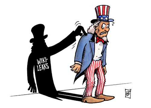 Cartoon: Wikileaks-Diplomatendokumente (medium) by Harm Bengen tagged diplomatendokumente,wikileaks,diplomaten,diplomatie,dokumente,usa,clinton,außenministerin,enthüllungen,konflikt,krise,peinlich,uncle,sam,schatten,diplomatendokumente,wikileaks,diplomaten,diplomatie,dokumente,usa,clinton,außenministerin,enthüllungen,konflikt,krise,peinlich,schatten,uncle sam,uncle,sam