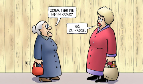 Cartoon: WM zu Hause (medium) by Harm Bengen tagged wm,weltmeisterschaft,fussball,katar,zu,hause,susemil,jutta,zaun,harm,bengen,cartoon,karikatur,wm,weltmeisterschaft,fussball,katar,zu,hause,susemil,jutta,zaun,harm,bengen,cartoon,karikatur