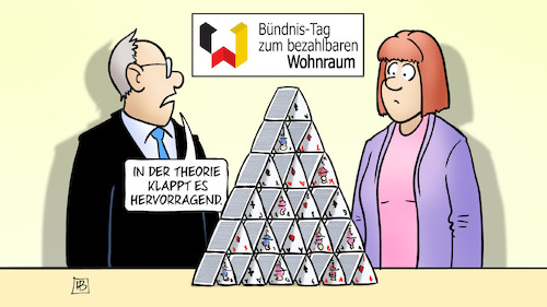 Cartoon: Wohnungsbaugipfel (medium) by Harm Bengen tagged wohnungsbaugipfel,baugipfel,bündnistag,bezahlbarer,wohnraum,theorie,bauen,kartenhaus,harm,bengen,cartoon,karikatur,wohnungsbaugipfel,baugipfel,bündnistag,bezahlbarer,wohnraum,theorie,bauen,kartenhaus,harm,bengen,cartoon,karikatur