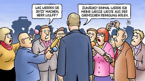 Cartoon: Wulff-Freispruch Version 1 (medium) by Harm Bengen tagged wulff,weisse,weste,chemischen,reinigung,flecken,bundespraesident,gericht,prozess,urteil,freispruch,revision,korruption,bestechung,reporter,interview,harm,bengen,cartoon,karikatur,wulff,weisse,weste,chemischen,reinigung,flecken,bundespraesident,gericht,prozess,urteil,freispruch,revision,korruption,bestechung,reporter,interview,harm,bengen,cartoon,karikatur