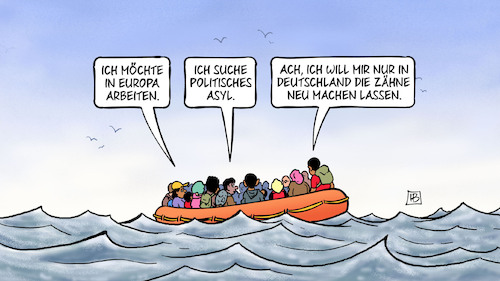 Cartoon: Zähne machen (medium) by Harm Bengen tagged migration,mittelmeer,schlauchboote,flüchtlinge,europa,arbeiten,politisches,asyl,deutschland,zähne,merz,cdu,hetzte,populismus,harm,bengen,cartoon,karikatur,migration,mittelmeer,schlauchboote,flüchtlinge,europa,arbeiten,politisches,asyl,deutschland,zähne,merz,cdu,hetzte,populismus,harm,bengen,cartoon,karikatur
