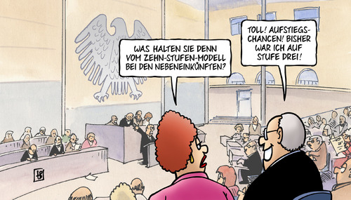 Cartoon: Zehnstufenmodell (medium) by Harm Bengen tagged zehnstufenmodell,nebeneinkuenfte,aufstiegschancen,stufe,drei,bundestag,abgeordnete,parlamentarier,plenarsaal,parlamentskommission,transparenz,korruption,lobbyarbeit,harm,bengen,cartoon,karikatur,zehnstufenmodell,nebeneinkuenfte,aufstiegschancen,stufe,drei,bundestag,abgeordnete,parlamentarier,plenarsaal,parlamentskommission,transparenz,korruption,lobbyarbeit,harm,bengen,cartoon,karikatur