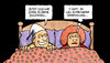 Cartoon: 20 Jahre Deutsche Einheit - II (small) by Harm Bengen tagged deutsche,einheit,bundesrepublik,deutschland,brd,bddr,vereinigung,zusammenschluß,jubiläum,feier,bett,sex,ehepaar,mann,frau