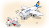 Cartoon: Air Berlin und Lufthansa (small) by Harm Bengen tagged air,berlin,lufthansa,pleite,insolvenz,monopol,flugzeuge,fressen,harm,bengen,cartoon,karikatur