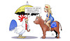 Cartoon: Atomschirm Frankreich (small) by Harm Bengen tagged atomschirm,frankreich,schirm,mademoiselle,gallischer,hahn,europa,stier,harm,bengen,cartoon,karikatur