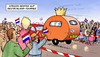 Cartoon: Beatrix (small) by Harm Bengen tagged beatrix,königin,niederlande,holland,deutschland,besuch,staatsbesuch,straße,zuschauer,wohnwagen,fahnen