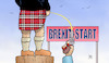 Cartoon: Brexit-Start (small) by Harm Bengen tagged brexit,start,may,uk,schottland,unabhängigkeit,referendum,eu,austritt,pinkeln,kilt,harm,bengen,cartoon,karikatur