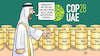 Cartoon: COP28 und Öl-Deals (small) by Harm Bengen tagged cop28,öl,oil,deals,klimakonferenz,dubai,sultan,ahmed,al,jaber,fässer,grün,green,gestrichen,painted,greenwashing,harm,bengen,cartoon,karikatur