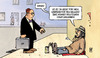 Cartoon: Dt.  Staatsanleihen (small) by Harm Bengen tagged negativzins,staatsanleihen,deutsche,deutschland,gewinn,bettler,harm,bengen,cartoon,karikatur