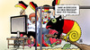 Cartoon: EM-Auftakt (small) by Harm Bengen tagged em,auftakt,europameisterschaft,fussball,schwarz,rot,gold,nationalfarben,nationalismus,fans,chamäleon,begeisterung,interesse