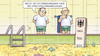 Cartoon: Entspannungsbad (small) by Harm Bengen tagged entspannungsbad,koalitionsverhandlungen,schwimmbad,geld,schuldenpaket,sondervermögen,bundestag,schuldenbremse,harm,bengen,cartoon,karikatur