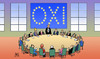 Cartoon: Euro-Oxi (small) by Harm Bengen tagged fahne,oxi,nein,euro,referendum,europa,grexit,troika,institutionen,eu,ezb,iwf,griechenland,pleite,schulden,harm,bengen,cartoon,karikatur