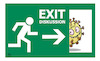Cartoon: Exit-Diskussion (small) by Harm Bengen tagged exit,diskussion,piktogramm,schulöffnungen,corona,virus,tür,notausgang,b117,mutation,harm,bengen,cartoon,karikatur