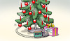 Cartoon: GDL-Geschenk (small) by Harm Bengen tagged gdl,geschenk,tarifrunde,streik,urabstimmung,weihnachtsbaum,spielzeug,eisenbahn,paket,harm,bengen,cartoon,karikatur