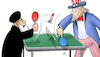 Cartoon: Iran-USA-Pingpong (small) by Harm Bengen tagged pingpong,kriegsgefahr,angriff,gegenangriff,eskalation,nah,ost,trump,usa,iran,irak,sanktionen,toetung,ermordung,kassem,soleimani,krieg,harm,bengen,cartoon,karikatur