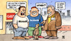 Cartoon: IT-Riesen (small) by Harm Bengen tagged it riesen cebit microsoft facebook google verbraucherministerin aigner privat daten datenschutz warnung