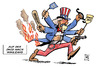 Cartoon: Jagd auf WikiLeaks (small) by Harm Bengen tagged jagd,wikileaks,uncle,sam,usa,amerika,assange,veröffentlichungen,spiegel,amazon,paypal,everydns,verfolgung,prozeß,gericht,brand,leck