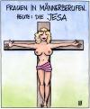 Cartoon: Jesa (small) by Harm Bengen tagged religion,männerberuf,jesus,kreuz,frau,mann