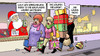 Cartoon: Kaufen und Laune (small) by Harm Bengen tagged gfk,konsumklimaindex,kauflaune,gestiegen,kaufen,laune,geschenke,weihnachten,pakete,harm,bengen,cartoon,karikatur