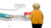 Cartoon: Merkel 70 (small) by Harm Bengen tagged happy,birthday,angela,merkel,70,cdu,torte,kuchen,distanz,harm,bengen,cartoon,karikatur