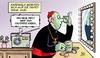 Cartoon: Papstfarbe (small) by Harm Bengen tagged papstfarbe,papst,farbe,papstwahl,rom,konklave,katholische,kirche,makeup,gruen,harm,bengen,cartoon,karikatur