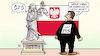 Cartoon: Polen nach Wahl (small) by Harm Bengen tagged gute,laune,pfeifen,justitia,polen,wahl,pis,niederlage,demokratie,harm,bengen,cartoon,karikatur