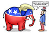 Cartoon: Republikaner-Frisur (small) by Harm Bengen tagged usa,wahlkampf,republikaner,trump,frisur,elefant,uncle,sam,präsident,parteitag,harm,bengen,cartoon,karikatur