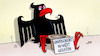 Cartoon: Unverschuldet (small) by Harm Bengen tagged haushalt,2021,bundesregierung,bundestag,bundesadler,bettler,betteln,hut,corona,schulden,harm,bengen,cartoon,karikatur