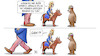 Cartoon: US-Sicherheitsstrategie (small) by Harm Bengen tagged grosser,bruder,uncle,sam,usa,sicherheitsstrategie,europa,stier,russland,baer,schutz,verlassen,harm,bengen,cartoon,karikatur