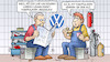 Cartoon: VW-Marktmanipulation (small) by Harm Bengen tagged diess,pötsch,winterkorn,anklage,marktmanipulation,aktienkurs,vw,harm,bengen,cartoon,karikatur