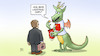 Cartoon: Wadephul in China (small) by Harm Bengen tagged wadephul,außenminister,deutschland,aktenkoffer,china,chip,rohstoffe,handel,drachen,harm,bengen,cartoon,karikatur