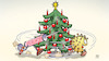 Cartoon: Weihnachts-Wettlauf (small) by Harm Bengen tagged weihnachtsbaum,wettlauf,weihnachten,spritze,virus,corona,impfstoff,rennen,verfolgung,harm,bengen,cartoon,karikatur