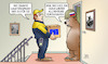 Cartoon: Zehntes Sanktionspaket (small) by Harm Bengen tagged zehntes,sanktionspaket,eu,retouren,postbote,paketbote,lieferung,bär,krieg,ukraine,russland,harm,bengen,cartoon,karikatur