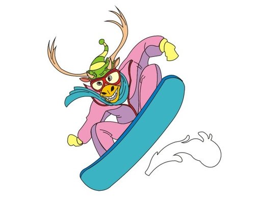 Cartoon: Ciervo Snowboard (medium) by LeMommio tagged ciervo,snowboard