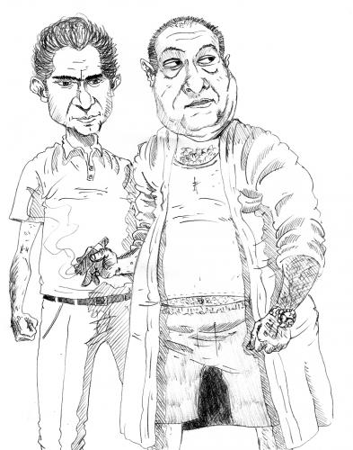Cartoon: Crissy Moltisanti y Tony Soprano (medium) by LeMommio tagged sopranos,mafia,tony,cristopher