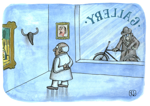 Cartoon: Picasso-bulls head (medium) by vladan tagged picasso,bull,head,bicycle,gallery