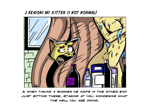 Cartoon: Reasons your kitten isnt normal (medium) by esplesst tagged cats,funny,pets