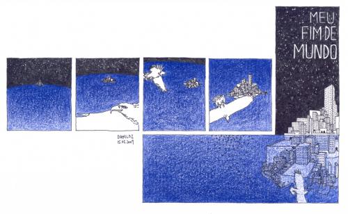Cartoon: meu fim de mundo 5 (medium) by daniloz tagged end,world,sea,eagle,fly,sky,espace,caste,atlantida