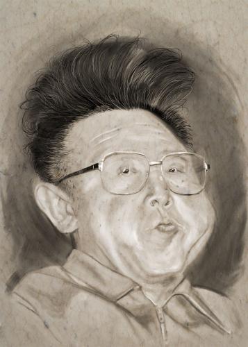 Cartoon: Kim Jong Il (medium) by markdraws tagged north,korea,illustration,kim,jong,il,painting,digital,paint,photoshop,humor,caricature,brushes,political,politics