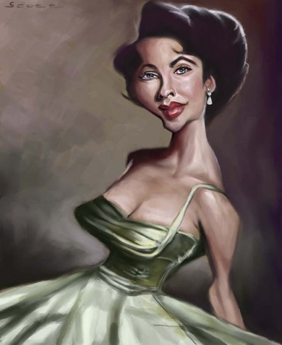 Cartoon: Elizabeth Taylor (medium) by jonesmac2006 tagged caricature